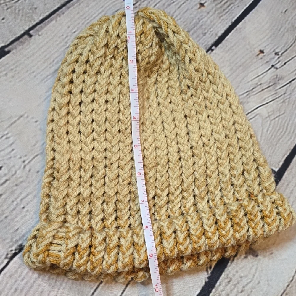 Handcrafted Cozy Knit Slouch Beanie - Tan